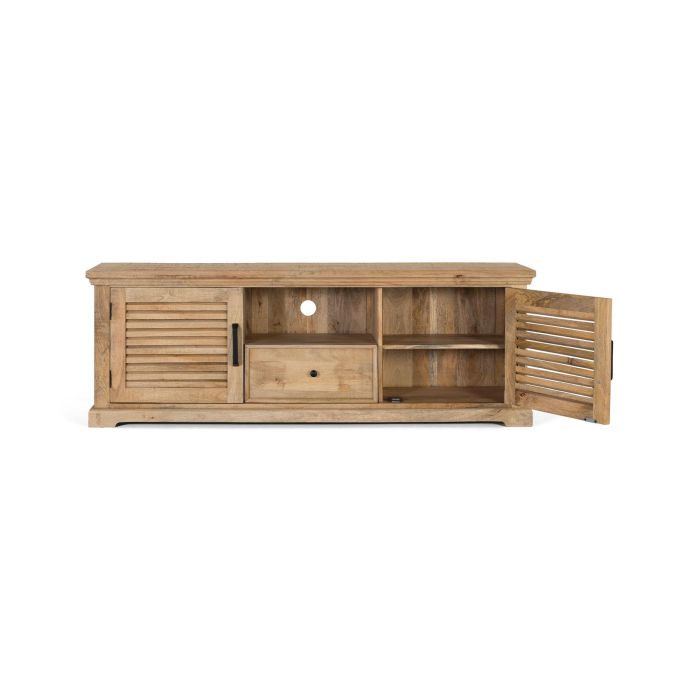 Giner y Colomer Mueble Televisor en Madera Maciza de Mango 170 cm con 2 Puertas y 1 Cajón 2 Giner y Colomer Mueble Televisor en Madera Maciza de Mango 170 cm con 2 Puertas y 1 Cajón 2