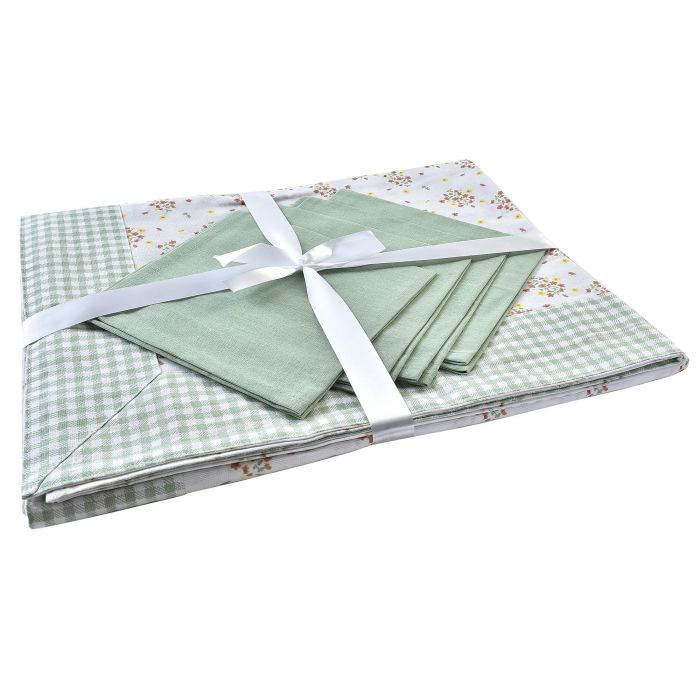 Mantel Shabby DKD Home Decor Verde 150 x 0.5 x 150 cm Set de 5 1