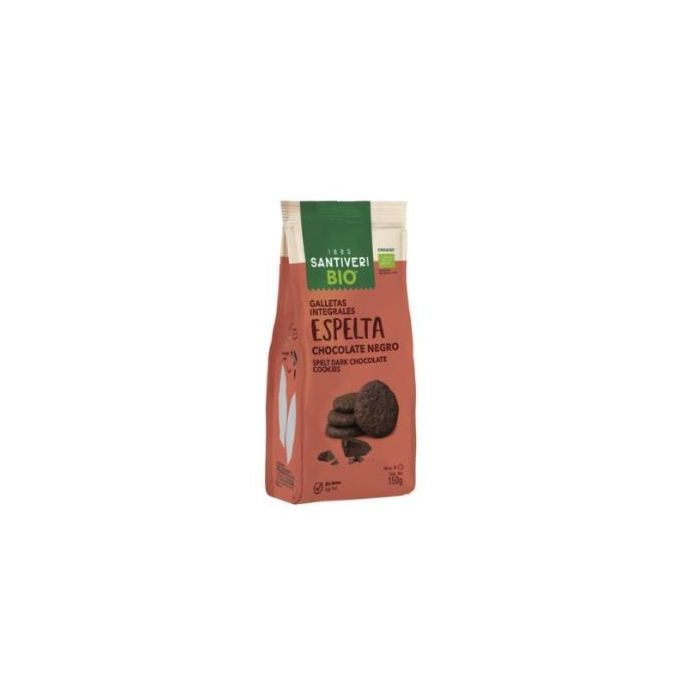 SANTIVERI Galletas de Espelta con Chocolate Ecológicas 150g - Alto Contenido en Fibra