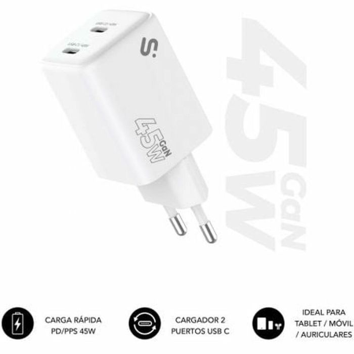 Cargador de Pared Subblim SUBCHG-6G4520 Blanco 120 W 45 W 0 Cargador de Pared Subblim SUBCHG-6G4520 Blanco 120 W 45 W 0