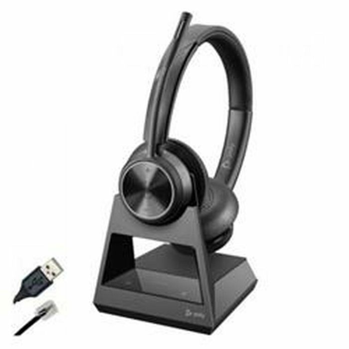 HP Savi 7320 Office Stereo DECT Headset Auriculares Inalámbricos para Llamadas Seguras en Entornos Financieros/Médicos