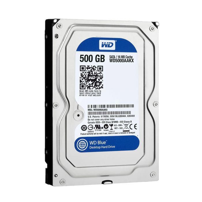 Western Digital Blue, 500GB, SATA, 6Gbit/s, 16MB, 7200RPM, 3.5" 1