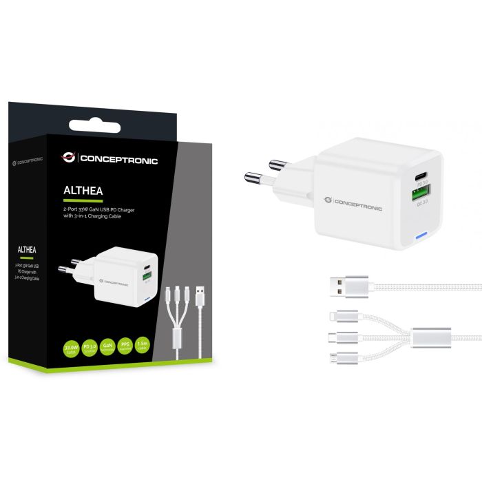 Conceptronic ALTHEA16W Cargador de Pared Blanco 33W Universal para 2 Dispositivos 3 Conceptronic ALTHEA16W Cargador de Pared Blanco 33W Universal para 2 Dispositivos 3