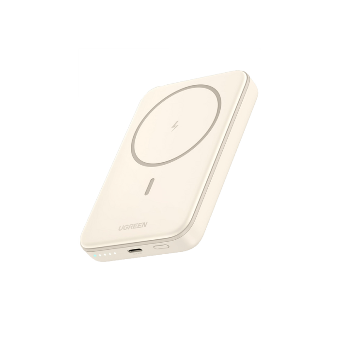 Ugreen 25208 Batería Externa Magnética 10000 mAh Carga Inalámbrica 20W PD para iPhone 12-15 Series Beige