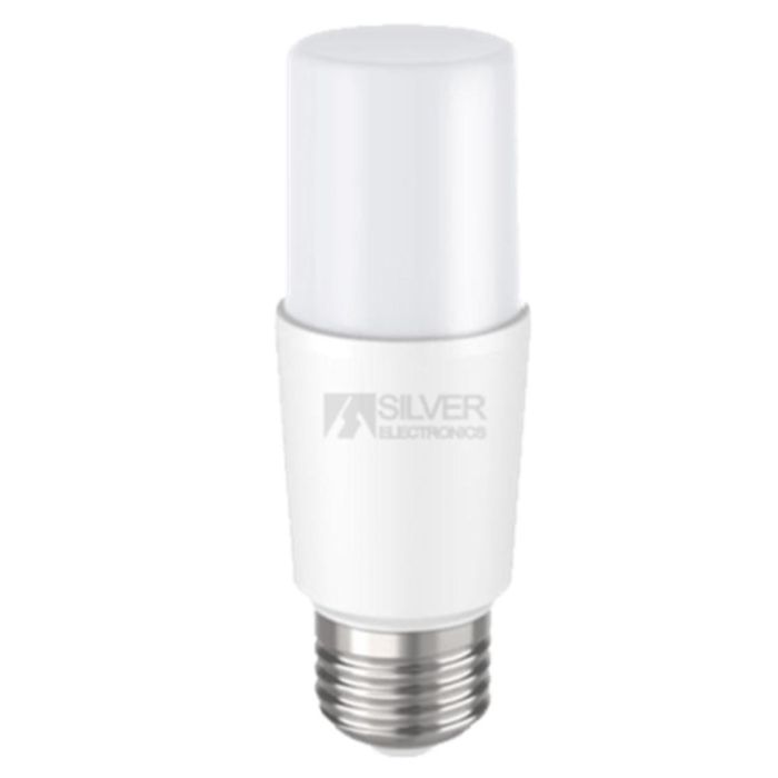 Silver Bombilla Led Eco Tubular 9W E27 Luz Cálida 3000K, Equivalente 60W, 806lm, A+