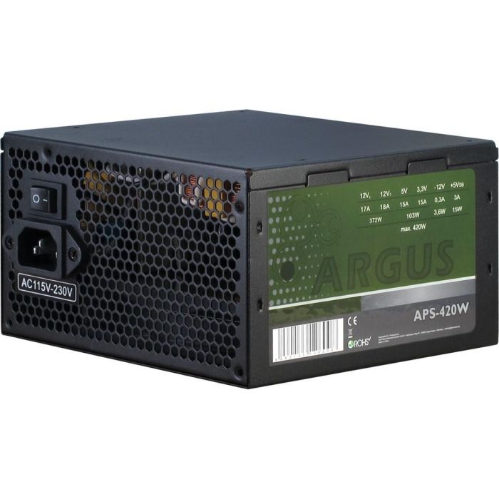 Inter-Tech Argus APS-420W Fuente Alimentación PC ATX 420W, PFC Activo, Ventilador 12cm