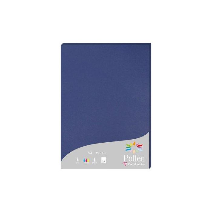 Papel Clairefontaine Pollen A4 210G 25H Azul Noche