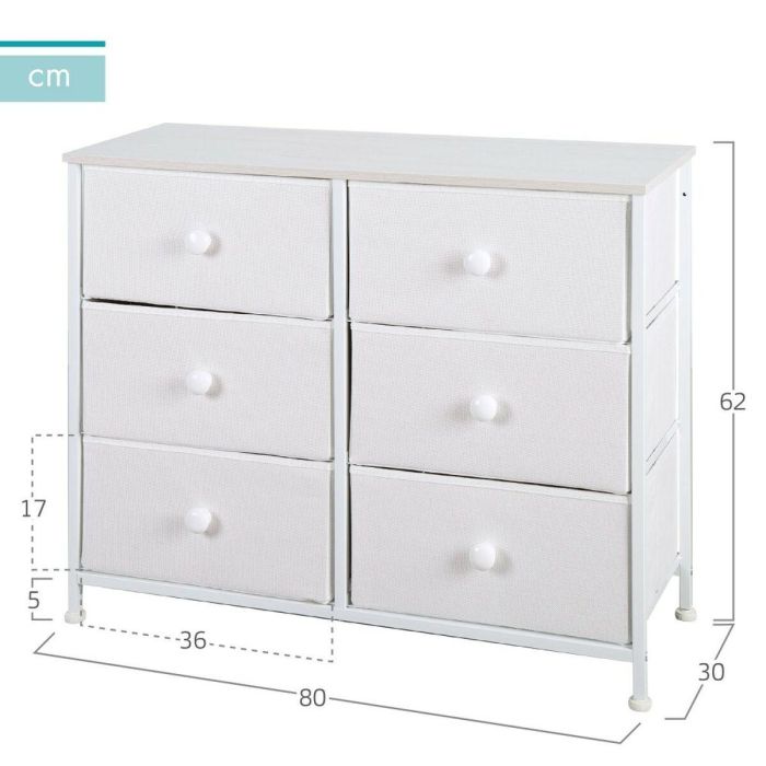 Cómoda Max Home Blanco 80 x 62 x 30 cm 3