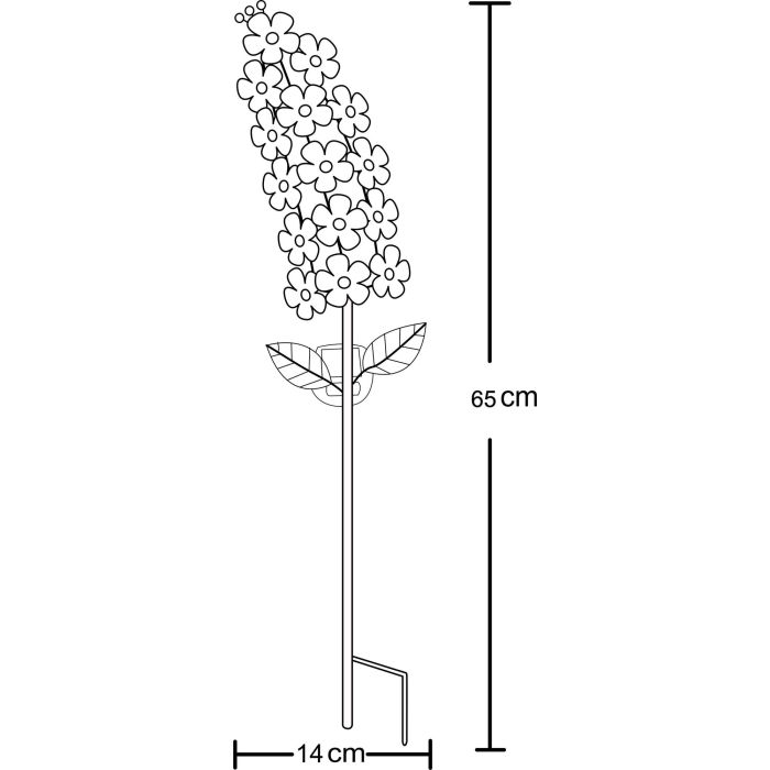 Galix G2622 Lámpara Solar Decorativa de Exterior Violeta, Metal 65 cm, 15 Micro LED Blanco Cálido, 3 Lúmenes