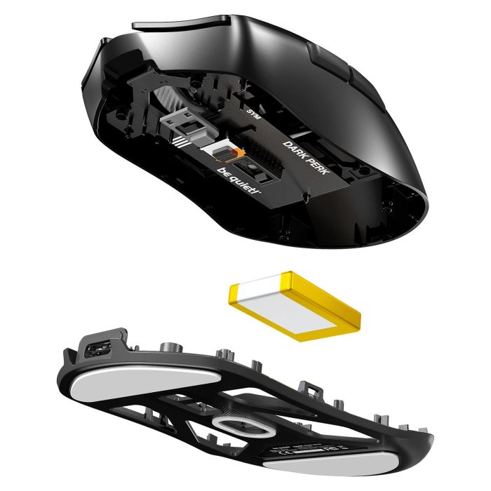 be quiet! Dark Perk Sym Gaming Mouse Inalámbrico 2.4GHz 32000 DPI RGB con Cable USB-C Recargable y Receptor, Óptico, Negro - Mando Derecho 5