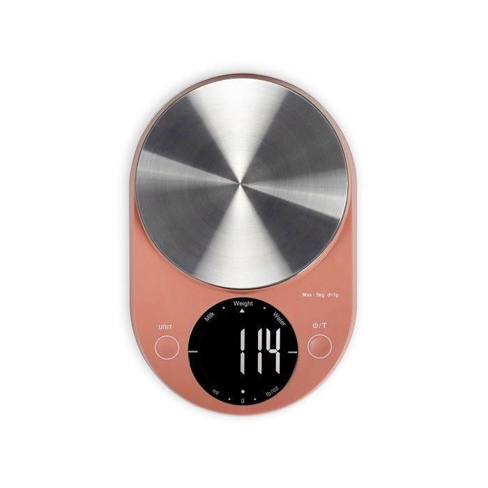 Livoo DOM493T Báscula de Cocina Electrónica Digital, ideal para pesar alimentos e ingredientes, color Terracota