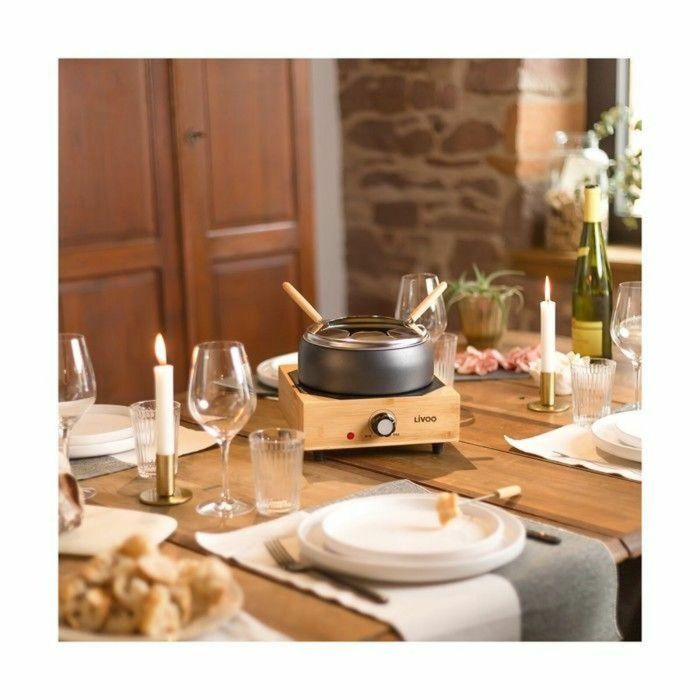 Livoo DOC287 Set de fondue eléctrica 800W 2L para 8 personas con termostato regulable y olla antiadherente sin PFAS 5