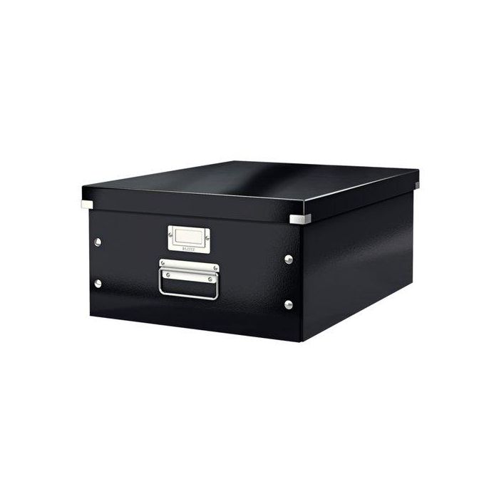 Caja Para Almacenamiento Leitz Click&Store 85% Carton Reciclado 29 Litros Grande 369X200X484 Mm Negro