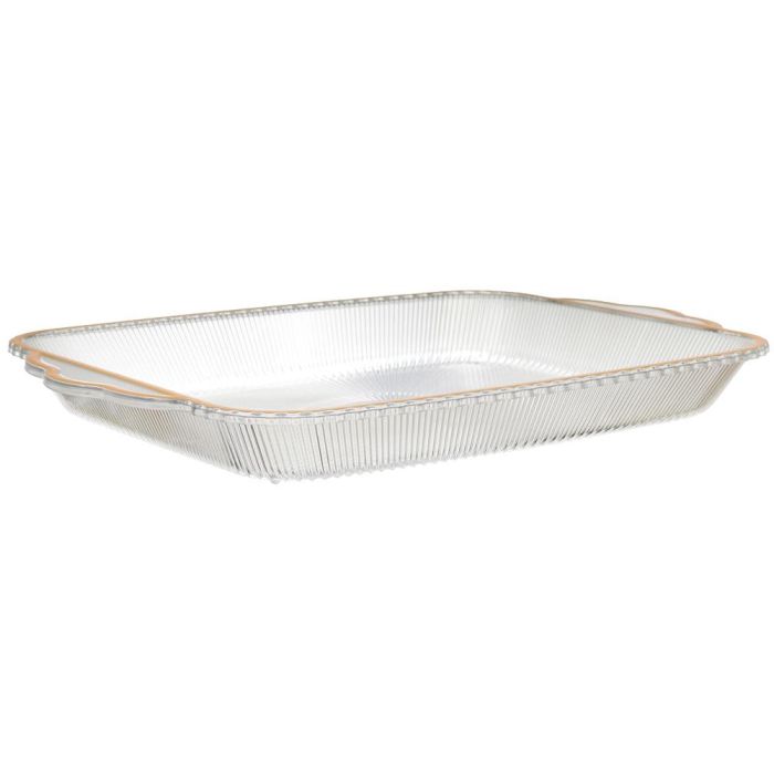 Home Deco Factory Mirage Bandeja de Plástico Rectangular con Ribete Dorado 41 cm 2