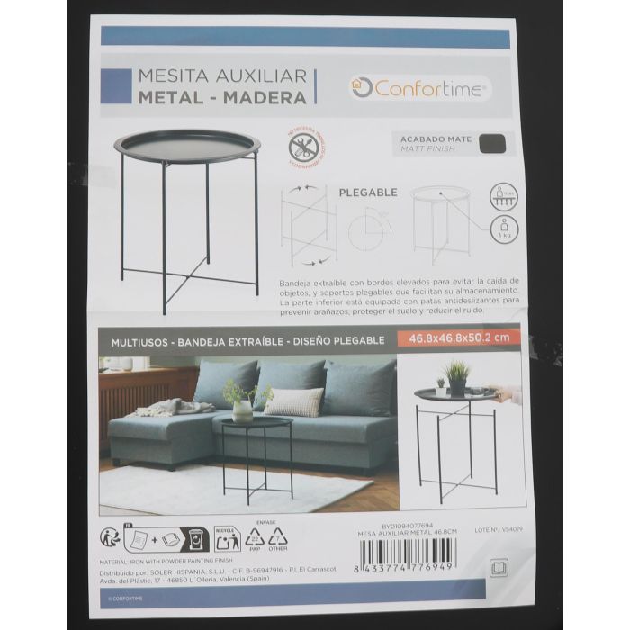 Mesa Auxiliar de Metal 46.8 cm Confortime (4 Unidades) 13 Mesa Auxiliar de Metal 46.8 cm Confortime (4 Unidades) 13