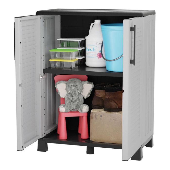 Armario bajo línea family de polipropileno gris claro, 68 x 37 x 90 cm 1