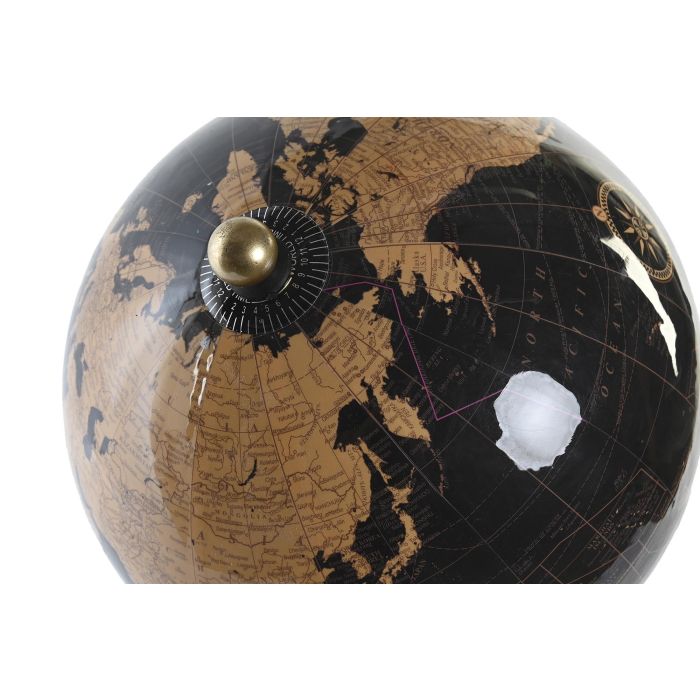 DKD Home Decor Globo Terráqueo Colonial de Metal Dorado y Negro 20x47x20 cm 2