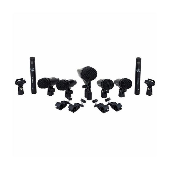 AKG Set Micrófonos Batería para Tom, Caja, Bombo, Overheads (P4, P2, P17, H440) Dinámicos/Condensador Cardioide 1