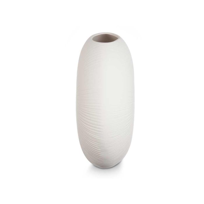 Jarrón de Cerámica Circular Blanco 40 cm - Giftdecor (2 Unidades) 2 Jarrón de Cerámica Circular Blanco 40 cm - Giftdecor (2 Unidades) 2