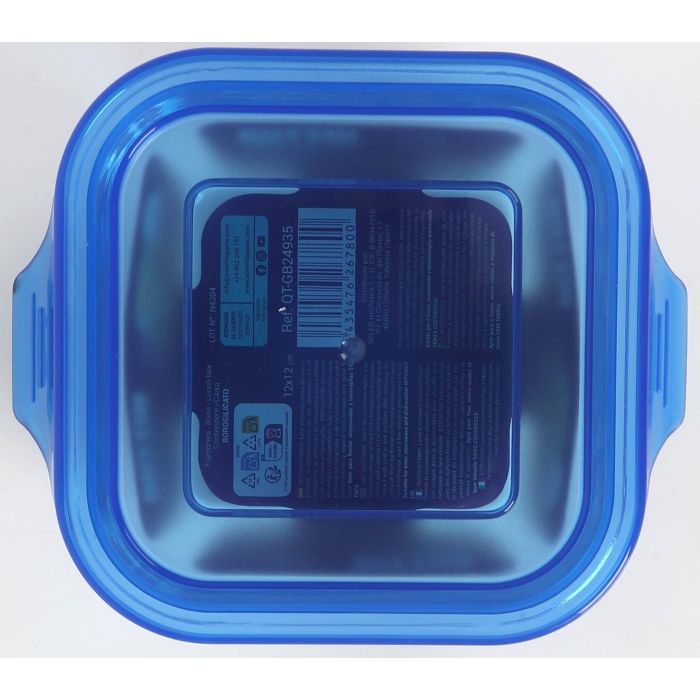 Fiambrera cuadrada con tapa azul 12x12 cm Quttin (12 Unidades) 3 Fiambrera cuadrada con tapa azul 12x12 cm Quttin (12 Unidades) 3