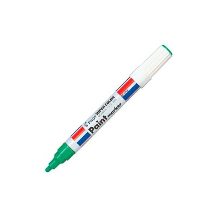 Pilot Marcador Permanente SC-PM Industrial Punta Redonda 4.5 mm Verde - Tinta Opaca para Metal, Madera, Cristal (12 Unidades) (12 Unidades)