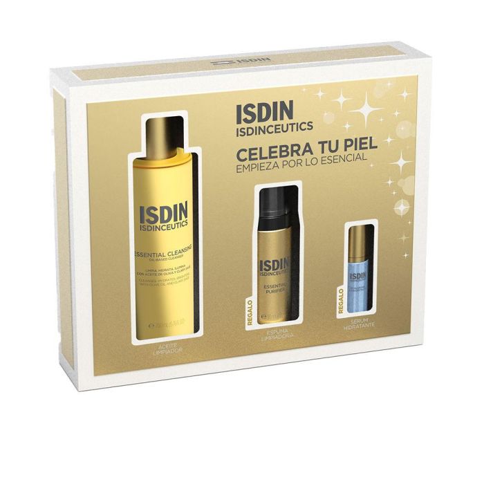Isdin ISDINCEUTICS ESSENTIAL CLEANSING Estuche 3 pz - Limpiador Facial en Aceite - Limpieza Profunda e Hidratación para la Piel