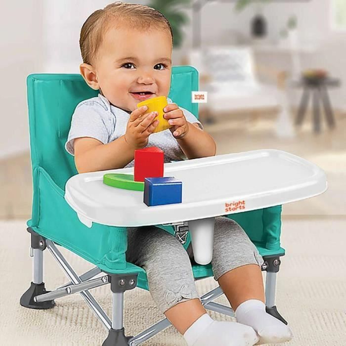 Bright Starts BRI0074451172005 Asiento elevador para niñas, rosa, plegable, portátil, ligero, fácil de limpiar, incluye bolsa de transporte. 1