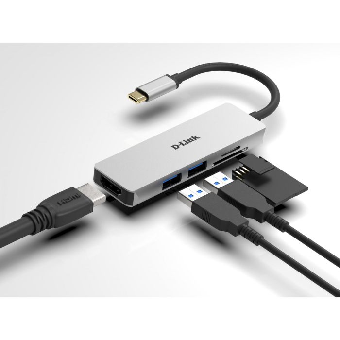 D - link Hub M530 - 2 Puertos USB 3.0, HDMI 4K, Lector de Tarjetas SD/microSD, Compatible con Mac/Windows/Linux 2