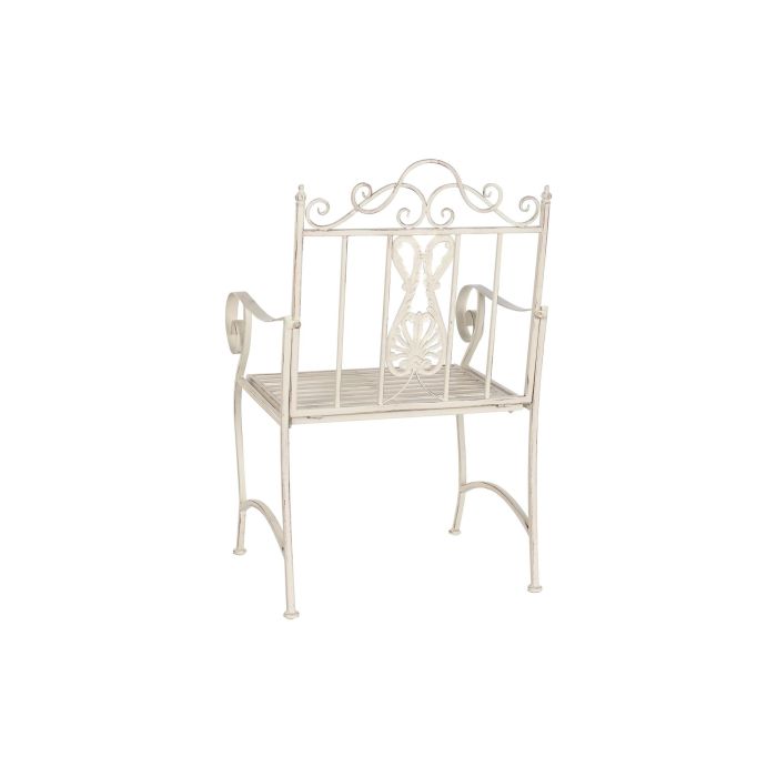 DKD Home Decor Silla Terraza y Jardín Metal Blanco Desmontable 52x98x63.5 cm Altura Asiento 46 cm 5