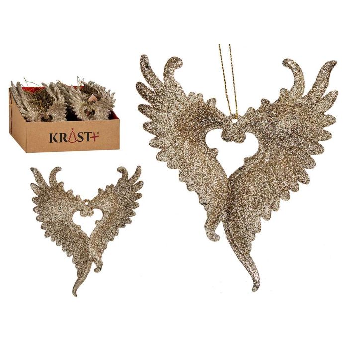 Adorno Árbol Navidad Pequeño Alas Champagne Krist+ 12x13x2.5 cm (48 Unidades) Adorno Árbol Navidad Pequeño Alas Champagne Krist+ 12x13x2.5 cm (48 Unidades)