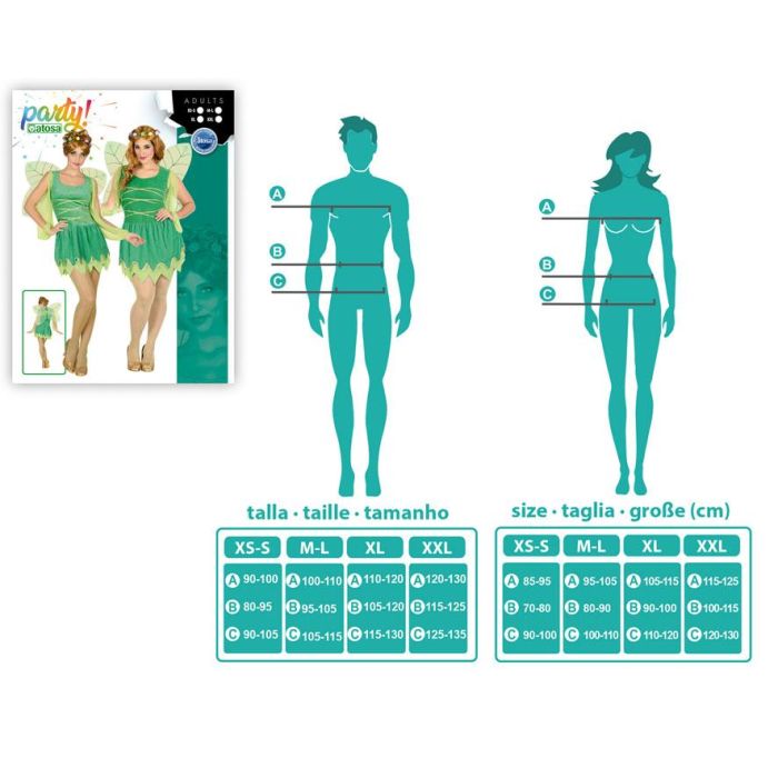 Disfraz Hada Verde Mujer Adulto Alas XS-S 1 Disfraz Hada Verde Mujer Adulto Alas XS-S 1