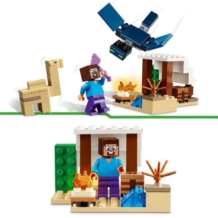 Lego 21251 Minecraft Expedición al Desierto de Steve, Juguete de Videojuego, Bioma con Casa y Minifiguras de Construcción para Niños y Niñas 2