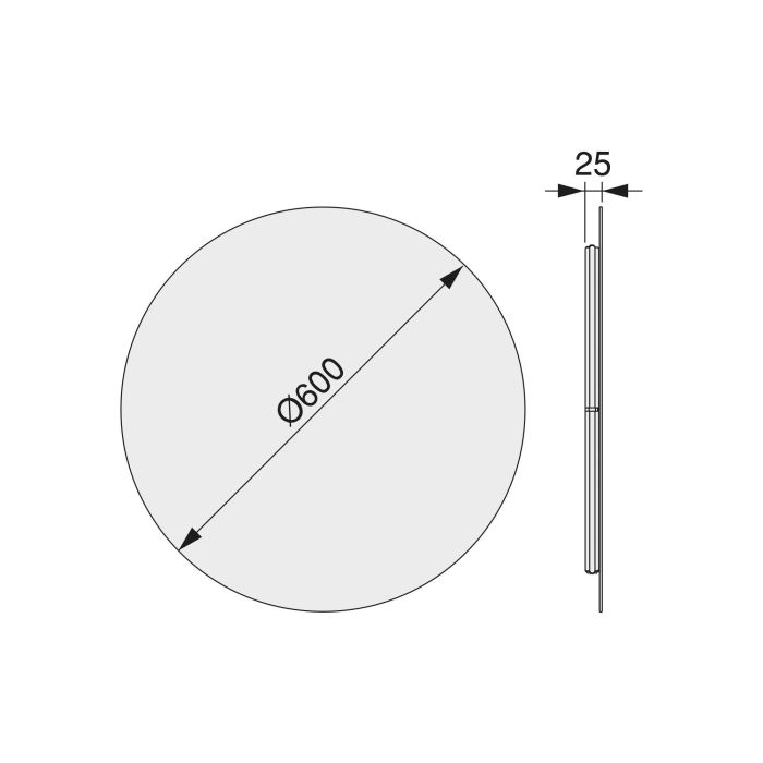 Emuca Espejo de baño Cassiopeia con iluminación LED decorativa, diámetro 60cm, AC 230V 50Hz, 20W y 12W, Aluminio y Cristal 5