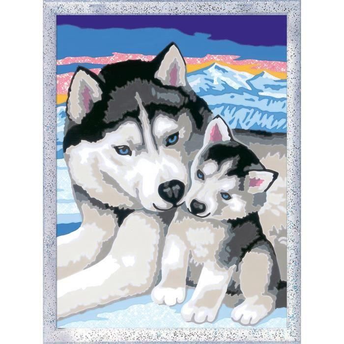 Ravensburger RAV00025829 CreArt Kids - Kit de Pintura por Números "Besos de Husky" 18 x 24 cm, para niños de 7 años o más 1