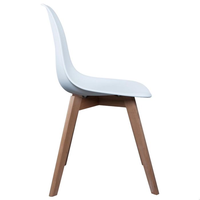 Home Deco Factory Silla STOCKHOLM Blanca Diseño Escandinavo Patas Madera Asiento Plástico 4