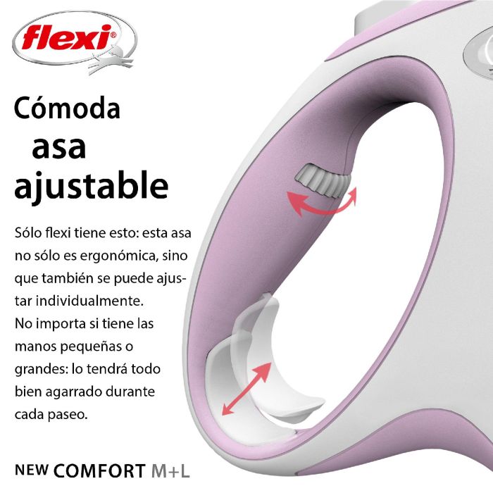 Correa Flexi New Comfort M Cinta 5M Rosa 2 Correa Flexi New Comfort M Cinta 5M Rosa 2
