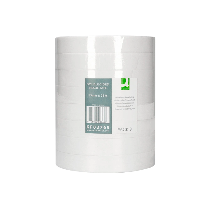 Q-connect Cinta Adhesiva Doble Cara 33 mt x 19 mm para Papel, Cartulina y Fotos 7