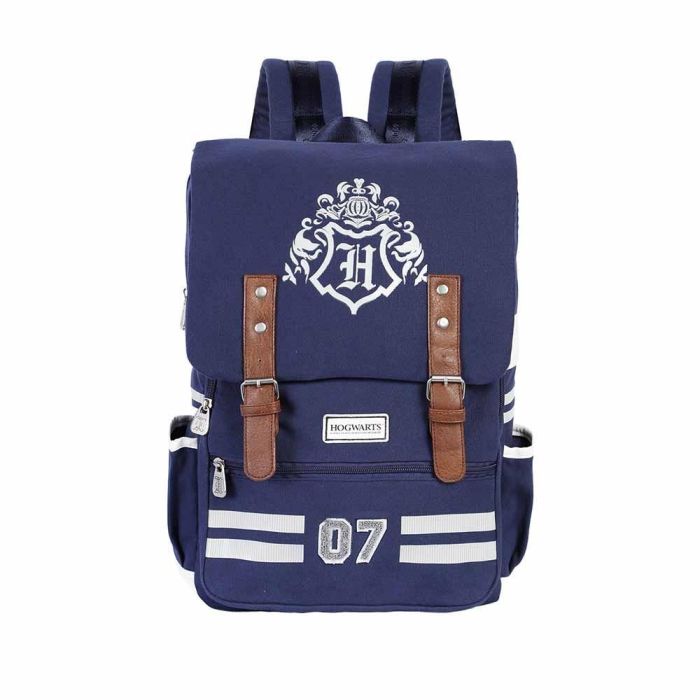 Harry Potter Mochila Oxford Academy Inspiración Retro, Azul Oscuro, 2 Compartimentos, Bolsillos Laterales y Frontal, Divisor Acolchado Harry Potter Mochila Oxford Academy Inspiración Retro, Azul Oscuro, 2 Compartimentos, Bolsillos Laterales y Frontal, Divisor Acolchado