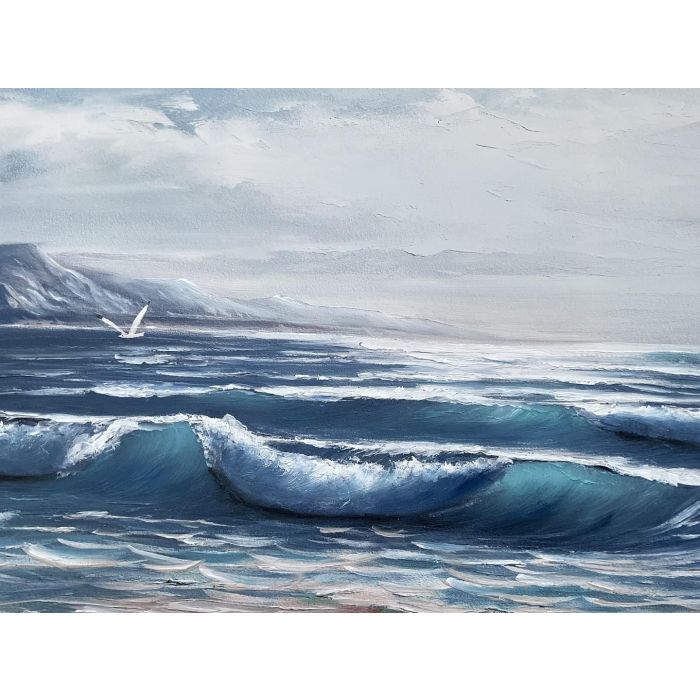 Cuadro Atlantico DKD Home Decor Azul Beige 4.5 x 80 x 160 cm (2 Unidades) 3