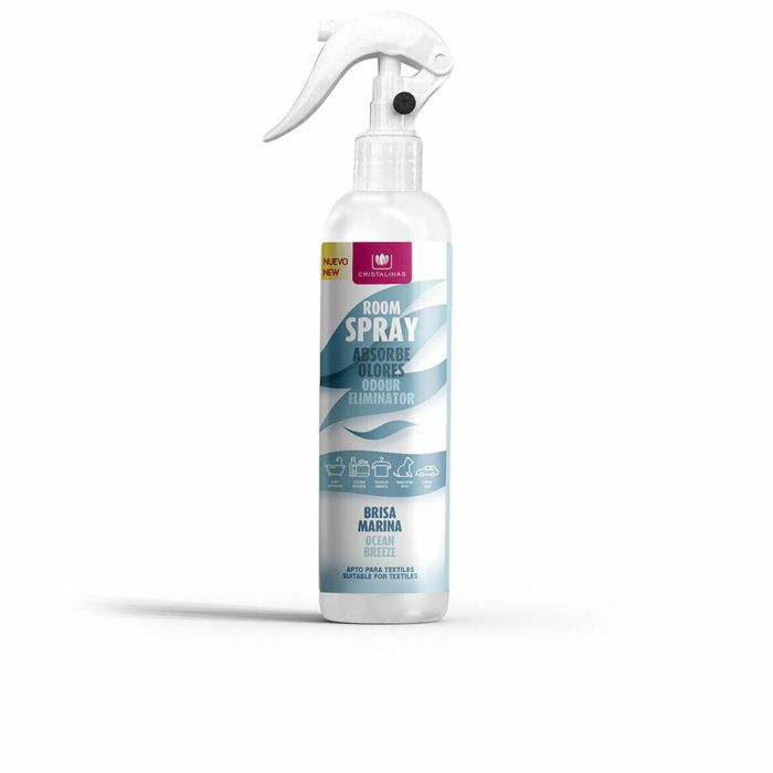 Cristalinas Ambientador Spray Absorbe Olores Hogar Brisa Marina 250ml. Solución efectiva para eliminar malos olores y refrescar el ambiente. Cristalinas Ambientador Spray Absorbe Olores Hogar Brisa Marina 250ml. Solución efectiva para eliminar malos olores y refrescar el ambiente.
