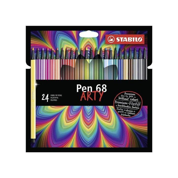 Rotulador Fibra Stabilo Pen 68 Arty Line Caja Carton De 24 (Set de 6)