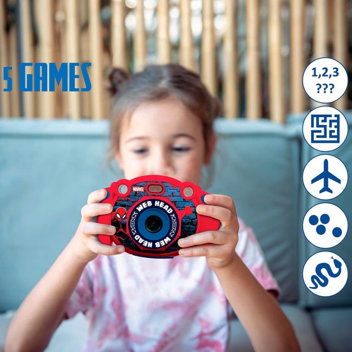 Lexibook Cámara Digital Spiderman DJ080SP HD 1080p 12MP con Marcos de Spiderman 4