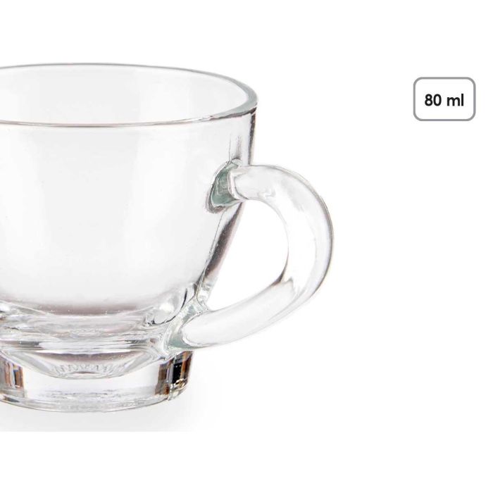 Set 4 Tazas Vidrio Cafe Con Asa 80Ml Vivalto 19X6CM (24 Unidades) 3 Set 4 Tazas Vidrio Cafe Con Asa 80Ml Vivalto 19X6CM (24 Unidades) 3