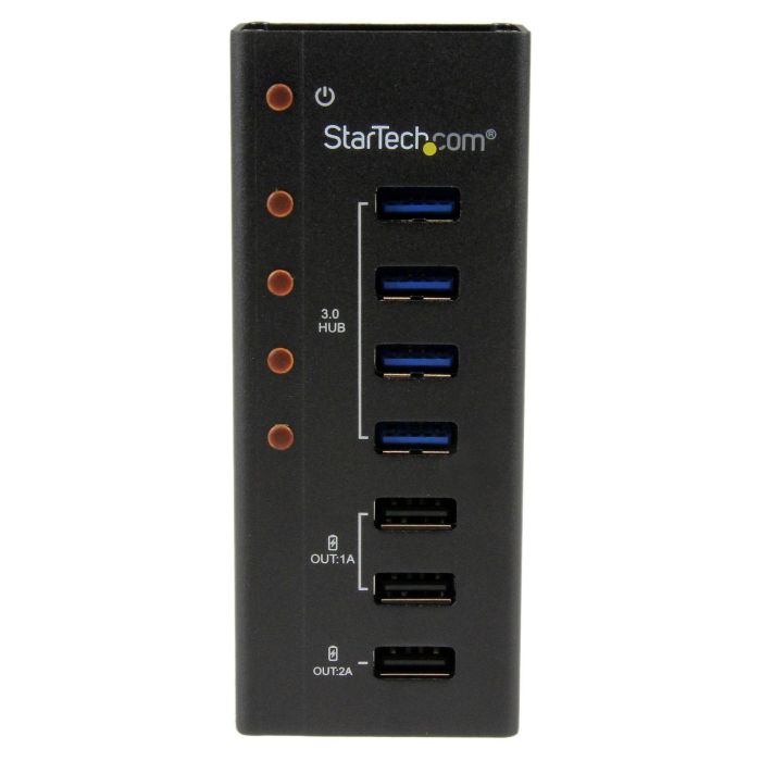 StarTech 4PT USB3 HUB PLUS 3 CHARGE PTS Hub Concentrador USB 3.0 de 4 Puertos y 3 Puertos de Carga con Carcasa de Metal 5Gbps Negro 1