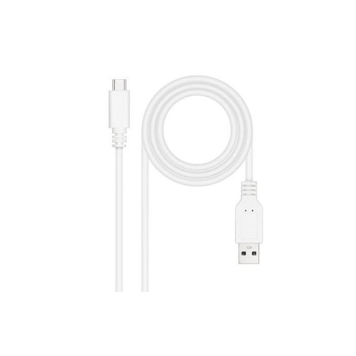 NANOCABLE CABLE USB 2.0 3A, TIPO USB-C/M-A/M, BLANCO, 1.0 M