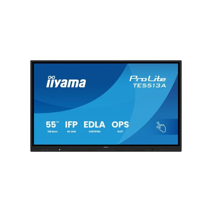 Iiyama TE5513A-B1AG Pantalla Interactiva 55" UHD IPS Android 14 8/128GB con Wifi 6 y Sonido 2x 20W Subwoofer, 450cd/m2, Antiglare 0 Iiyama TE5513A-B1AG Pantalla Interactiva 55" UHD IPS Android 14 8/128GB con Wifi 6 y Sonido 2x 20W Subwoofer, 450cd/m2, Antiglare 0