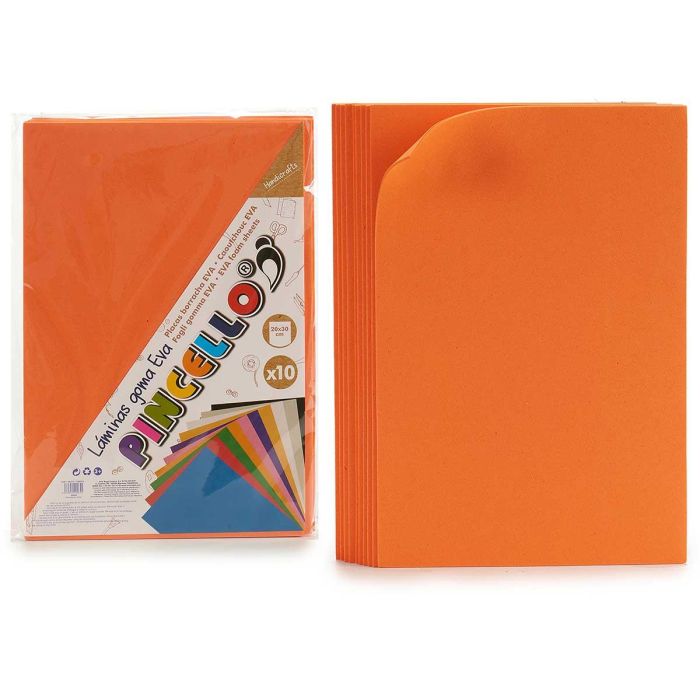 10 Láminas Goma Eva Naranja 20x30 cm - Pincello (24 Unidades) 10 Láminas Goma Eva Naranja 20x30 cm - Pincello (24 Unidades)
