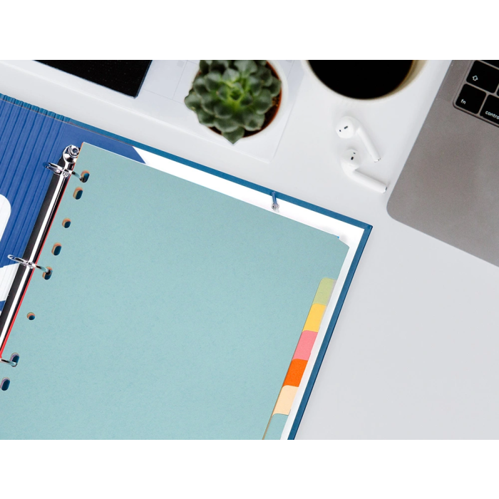 Q-connect Separadores DIN A4 Cartulina Multitaladro Juego 12 Unidades Colores Pastel Índice 1