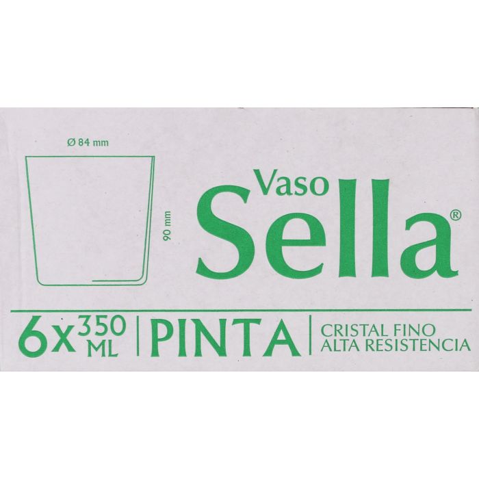 Inde Set de 6 Vasos Pinta Sella de 350 ml (8 Cajas) 2