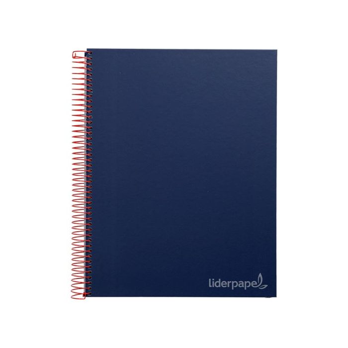 Cuaderno Espiral Liderpapel A4 Micro Jolly Tapa Forrada 140H 75 gr Cuadro 5 mm 5 Bandas 4 Taladros Color Azul 1